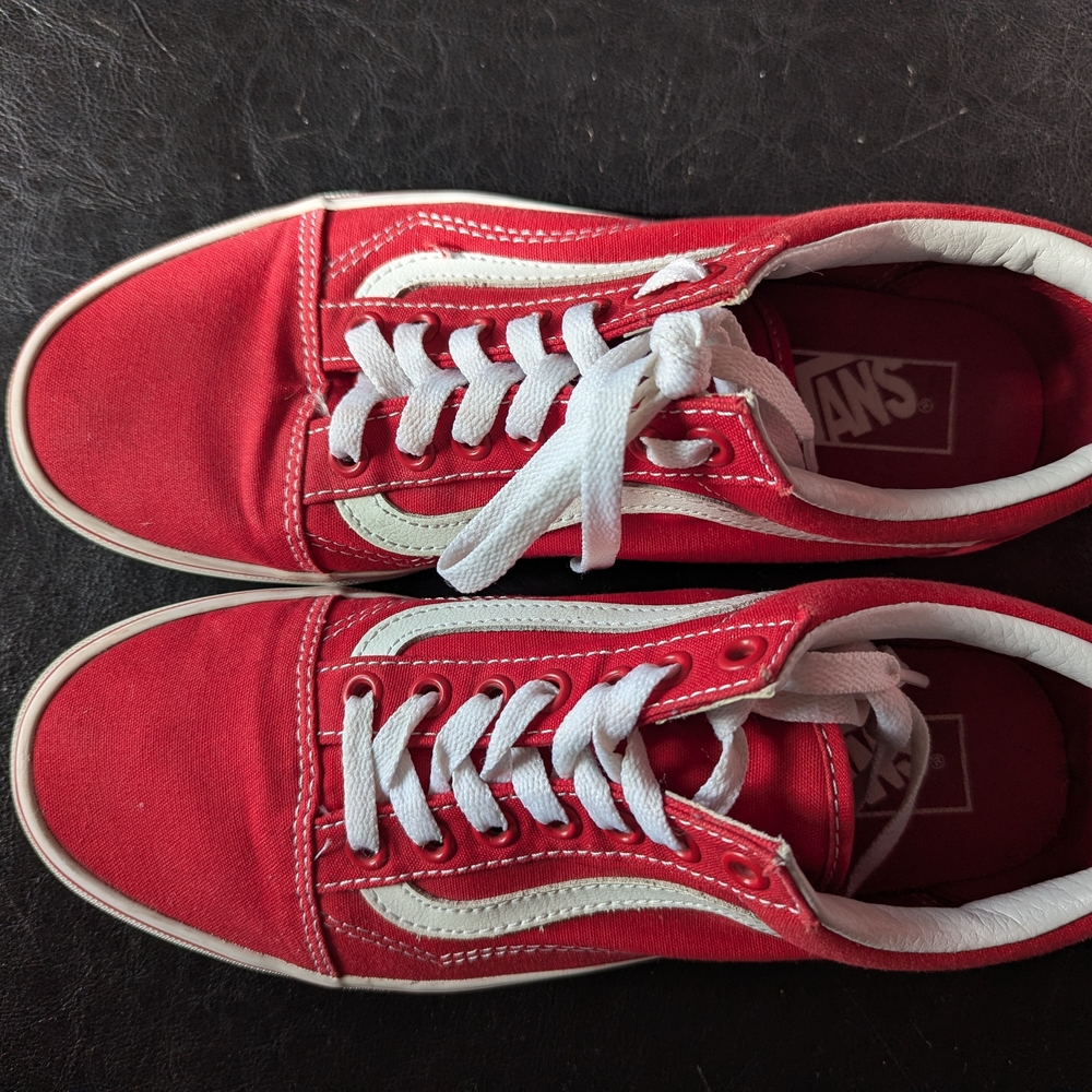 Vans Red and White Sneakers